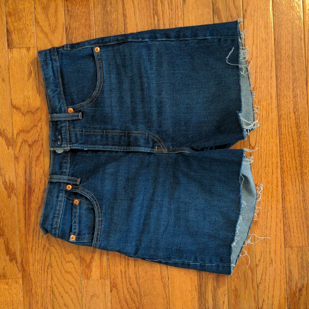 Levi High waist button fly cut off shorts